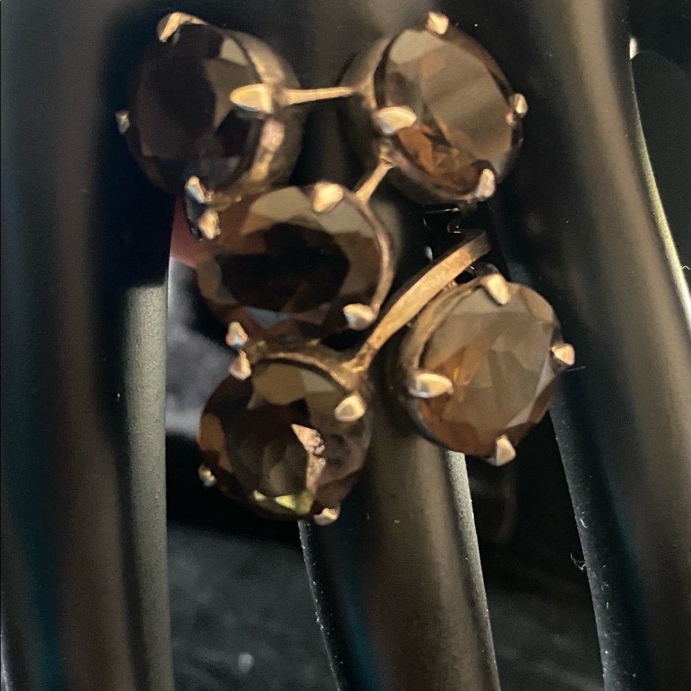 Sterling Silver multi Brown Topaz gemstone ring.